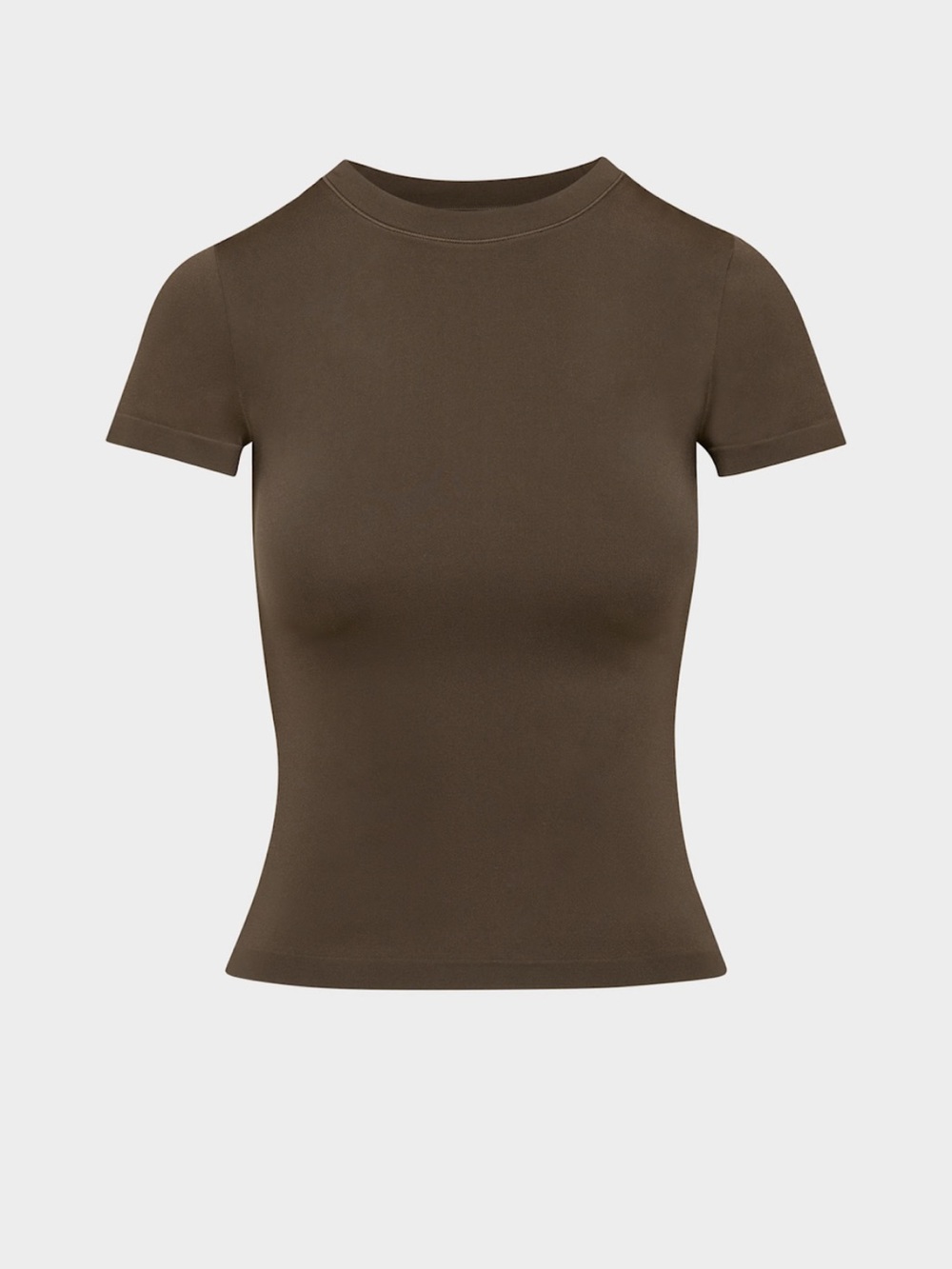 Aritzia Smooth Seamless Short-Sleeve Tee — Brown